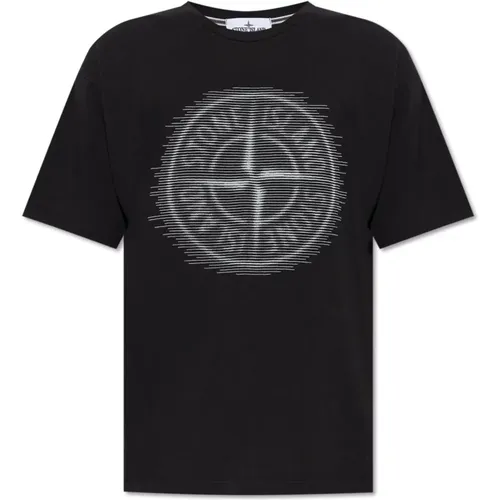 T-Shirt mit Logo , Herren, Größe: M - Stone Island - Modalova