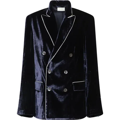 Dark Velvet Double-Breasted Jacket , female, Sizes: M, S - Pierre-Louis Mascia - Modalova