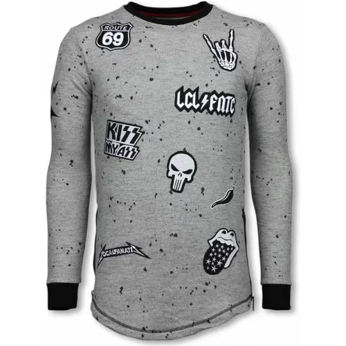 Longfit Patches Rockstar - Herren Pullover - Lf-103/2G , Herren, Größe: 2XL - Local Fanatic - Modalova