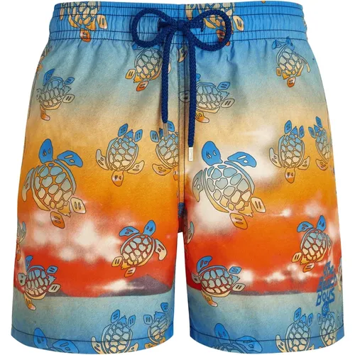 Sunset Turtle Print Swimwear , male, Sizes: L - Vilebrequin - Modalova