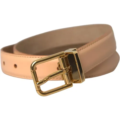 Leather Metal Buckle Belt , female, Sizes: 80 CM - Dolce & Gabbana - Modalova