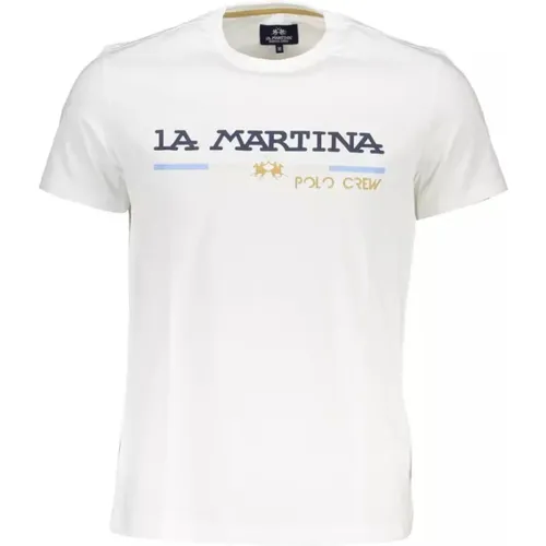 Cotton T-Shirt, Short Sleeves, Regular Fit, Round Neck, Logo Print , male, Sizes: L, 2XL, M, XL - LA MARTINA - Modalova