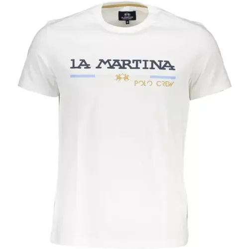 Cotton T-Shirt, Short Sleeves, Regular Fit, Round Neck, Logo Print , male, Sizes: L, M, XL - LA MARTINA - Modalova