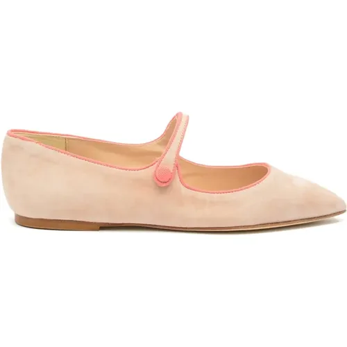 Suede Ballerina Shoes , female, Sizes: 7 UK, 4 UK, 3 UK, 5 1/2 UK, 3 1/2 UK, 6 UK - Status - Modalova