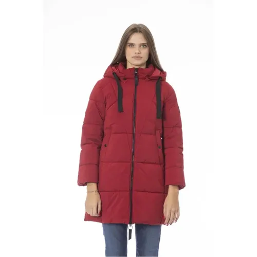 Rote Lange Daunenjacke mit Taschen , Damen, Größe: 2XL - Baldinini - Modalova