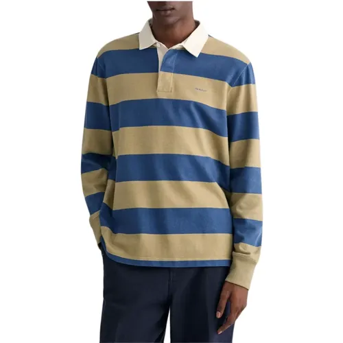 Block Stripe Heavy Rugger Polo Shirt , male, Sizes: XL, S, 2XL, L - Gant - Modalova