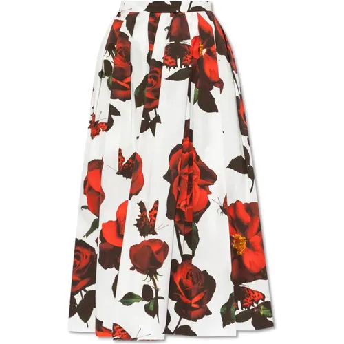 Floral skirt , female, Sizes: 2XS, XS - alexander mcqueen - Modalova