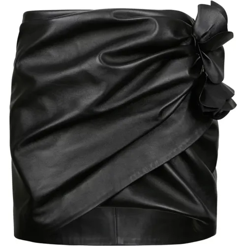 Draped Leather Mini Skirt , female, Sizes: 2XS - Magda Butrym - Modalova