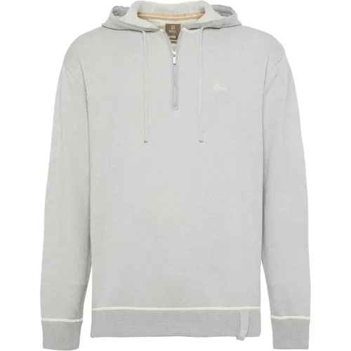 Half Zip Pullover aus Baumwolle, Seide und Kaschmir , Herren, Größe: L - Boggi Milano - Modalova