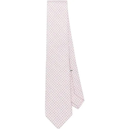 Geometric Print Pink Silk Tie , male, Sizes: ONE SIZE - Borrelli - Modalova