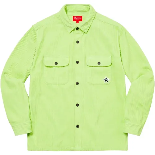 Corduroy Shirt Pale Mint , male, Sizes: XL - Supreme - Modalova