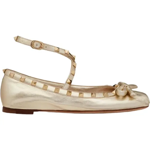 Goldene Ballerina Flats Eleganter Chic-Stil - Valentino Garavani - Modalova