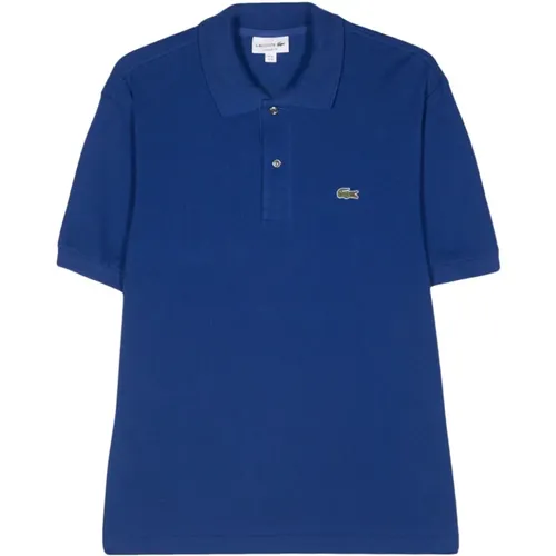 Blau Piqué Weave Polo Shirt , Herren, Größe: L - Lacoste - Modalova