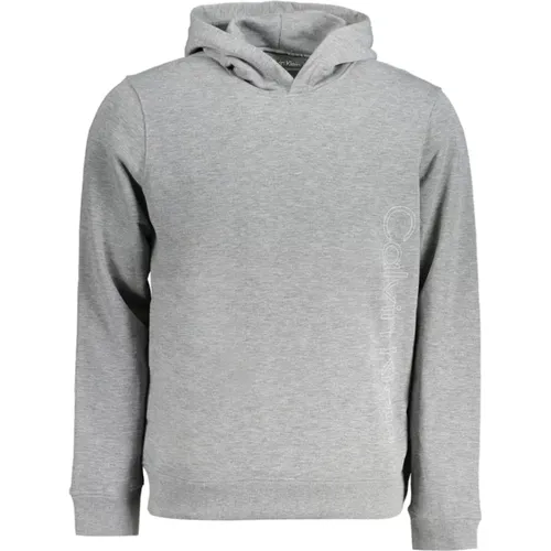 Grauer Polyester-Pullover , Herren, Größe: M - Calvin Klein - Modalova