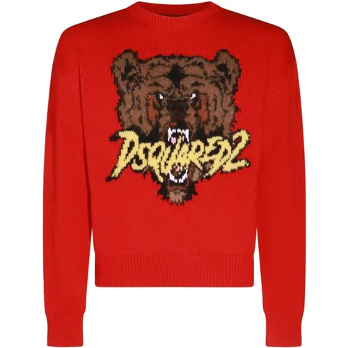 Roter Wollstrickpullover Dsquared2 - Dsquared2 - Modalova