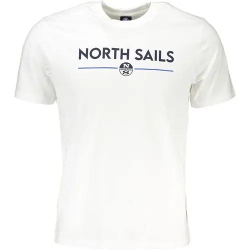 Baumwoll-Logo-Print-Kurzarm-Tee , Herren, Größe: S - North Sails - Modalova