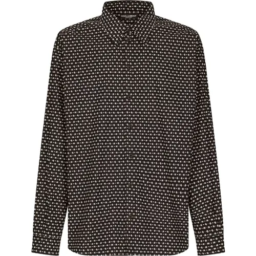 Logo Print Oversized Poplin Shirt , male, Sizes: 3XL, M, L, 2XL, XL - Dolce & Gabbana - Modalova