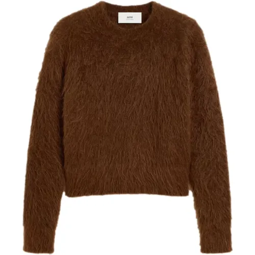 Ochre Wool Blend Sweater , Herren, Größe: L - Ami Paris - Modalova