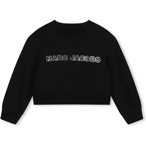 Schwarzer Pullover mit Strass-Logo - Marc Jacobs - Modalova