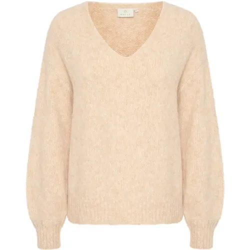 Soft and Cozy V-Neck Pullover Sweater , female, Sizes: L - Kaffe - Modalova
