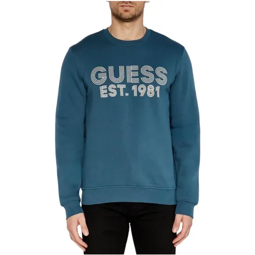 Rundhals-Sweatshirt , Herren, Größe: M - Guess - Modalova