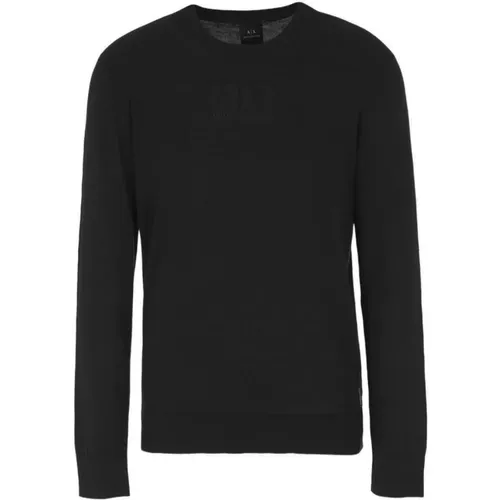 Schwarze Pullover mit Markantem Logo - Armani Exchange - Modalova