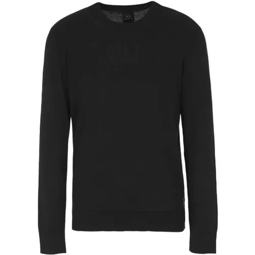 Schwarze Pullover mit Markantem Logo , Herren, Größe: S - Armani Exchange - Modalova