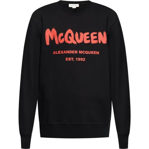 Cotton Logo Print Sweater , male, Sizes: L, S - alexander mcqueen - Modalova