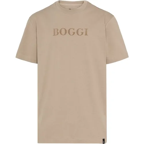 Baumwoll T-Shirt , Herren, Größe: L - Boggi Milano - Modalova