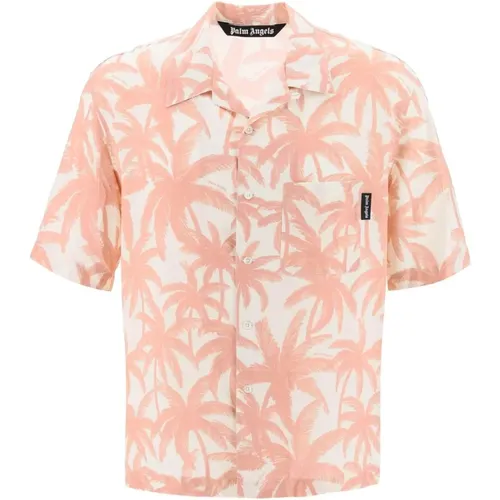 Bowlinghemd mit Palmenmotiv,Palms Hemd 100% Viskose - Palm Angels - Modalova
