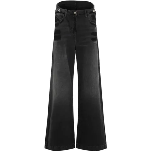 Cotton Wide Leg Jeans , female, Sizes: W25, W26, W27 - The Attico - Modalova