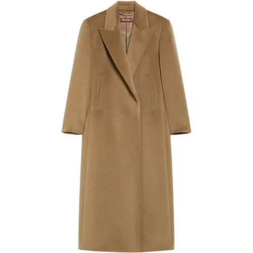 Long Double-Breasted Beaver Wool Coat , female, Sizes: S, 2XS, 3XS, XS - Max Mara Studio - Modalova