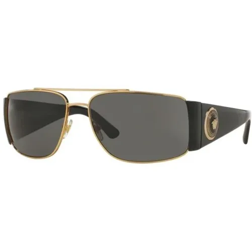 Gold/Dunkelgrau Sonnenbrille - Versace - Modalova