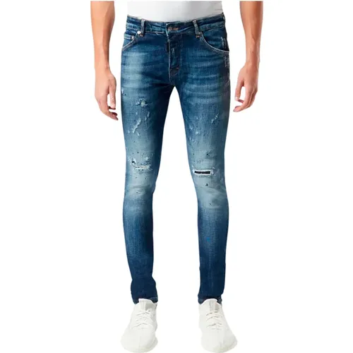 Black Tag Azul Jeans with Distressed and Paint Splatter , male, Sizes: W38, W36 - My Brand - Modalova