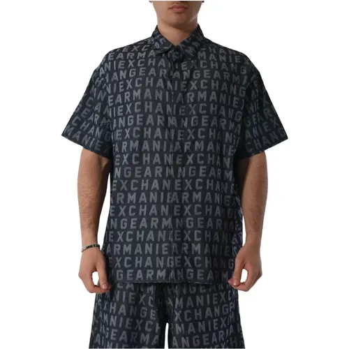 Denim Shirt with Front Buttons , male, Sizes: 2XL, L, S, M - Armani Exchange - Modalova