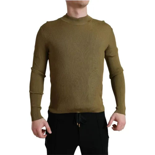 Viscose Crewneck Pullover Sweater , male, Sizes: M - Dolce & Gabbana - Modalova