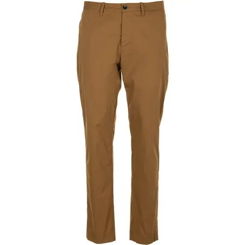 Braune Chino Hose Slim Fit , Herren, Größe: S - Nine In The Morning - Modalova