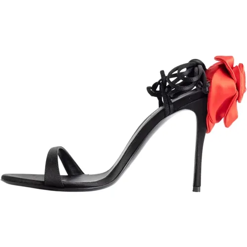 Satin Flower Heel Sandals , female, Sizes: 3 UK - Magda Butrym - Modalova