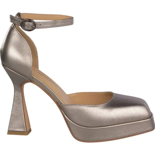 Leather Heeled Sandals , female, Sizes: 8 UK, 5 UK, 3 UK - Alma en Pena - Modalova