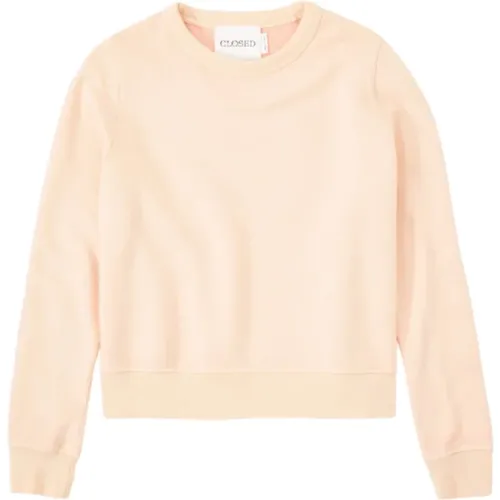 Oranger Sweatshirt mit Rundhalsausschnitt , Damen, Größe: M - closed - Modalova