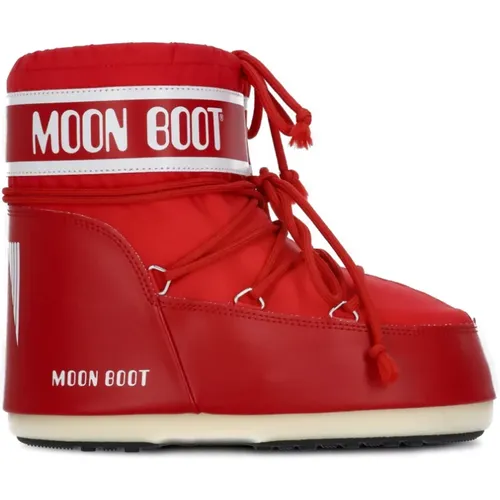 Rote Technik Stoff Schneestiefel , Damen, Größe: 36 EU - moon boot - Modalova