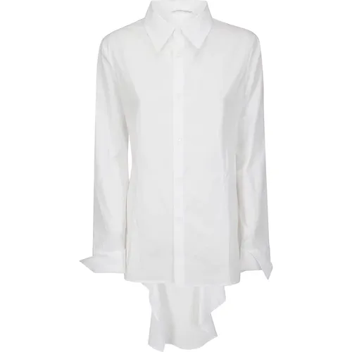 Weißes Asymmetrisches Schulter Cut Shirt , Damen, Größe: L - Yohji Yamamoto - Modalova