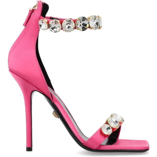 Crystal Sandals , female, Sizes: 5 1/2 UK - Versace - Modalova