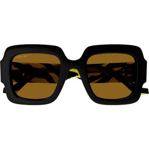 Square Acetate Female Sunglasses with Glitter , female, Sizes: 50 MM - Gucci - Modalova