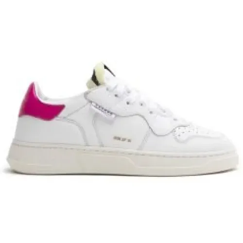 Leather Sneakers with Pink Inserts , female, Sizes: 7 UK, 3 UK, 8 UK, 6 UK, 4 UK - RUN OF - Modalova