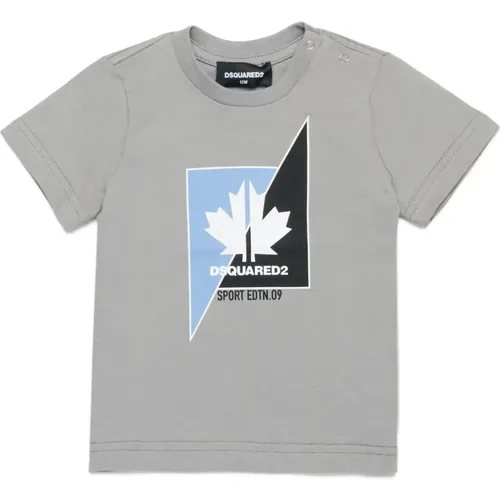T-Shirt mit zweifarbiger Blattgrafik - Dsquared2 - Modalova