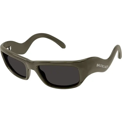 Braune Sonnenbrille Bb0320S 004,Schwarze Sonnenbrille mit Zubehör,Braun/Havanna Sonnenbrille - Balenciaga - Modalova