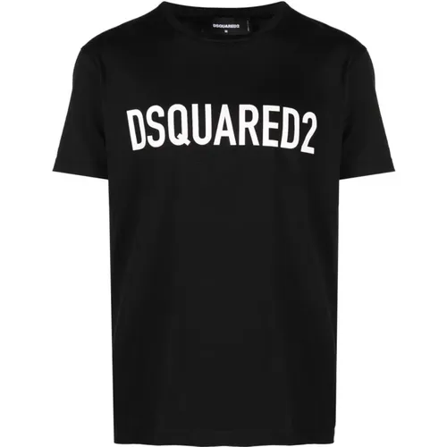 Schwarzes Logo-Print T-Shirt , Herren, Größe: L - Dsquared2 - Modalova