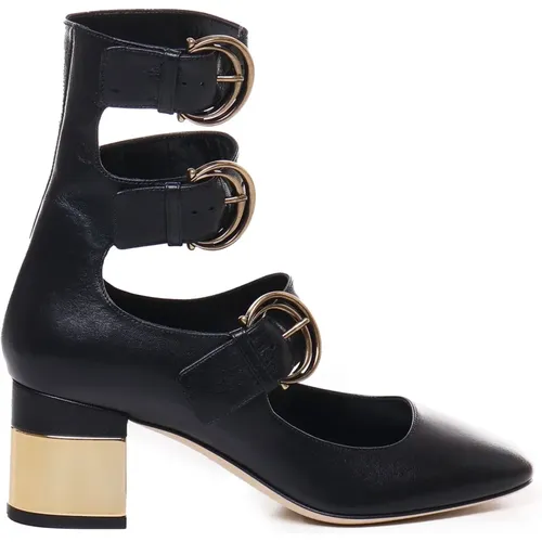 Schwarze Leder High Heel Stiefel - Chloé - Modalova