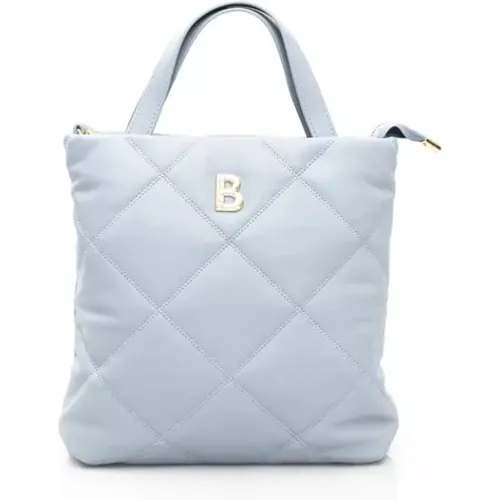 Hellblaue Leder-Schultertasche - Baldinini - Modalova